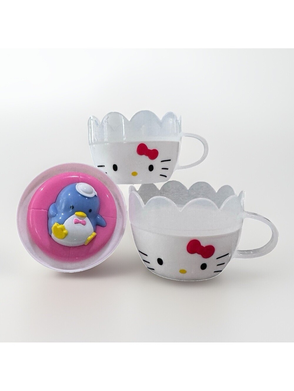 (RB) Sanrio McDonald's 2017 Collab Hello Kitty Cups & Tuxedosam Topper Set Kawai